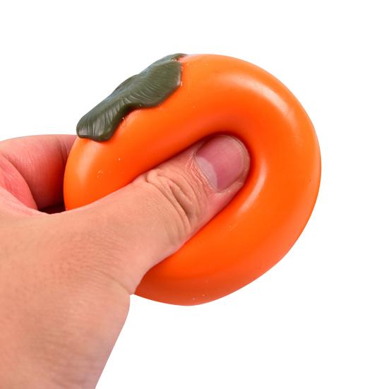 Simulation Persimmon Squeeze Toy Slow Rising Stress Relief Realistic Persimmon Squeeze Toy Soft Stretchy Fake Fruit Decompression Toy