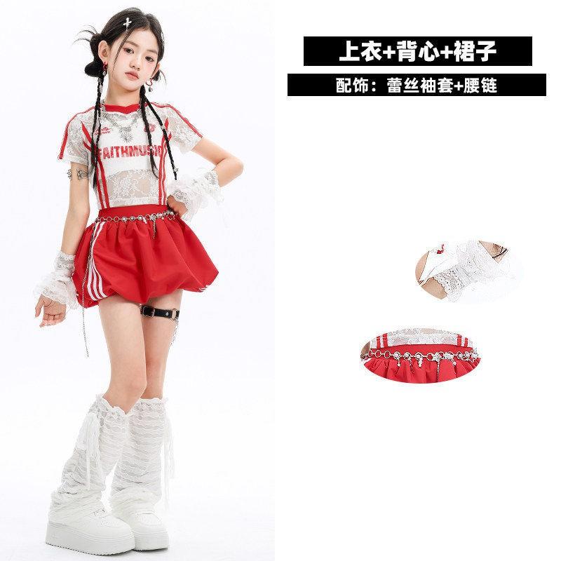 Girls Jazz Dance Costume Kids Stage Performance Outfit Trendy Fashionable