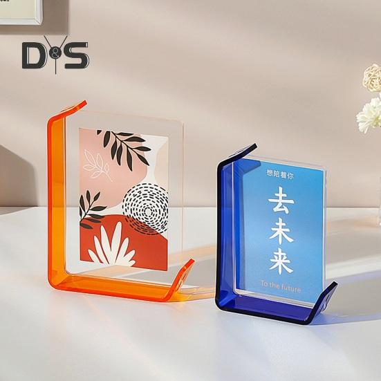 6/7-дюймовая плавающая фоторамка DIY двусторонняя горизонтальная вертикальная неоновая акриловая настольная декоративная фоторамка для домашнего офиса
