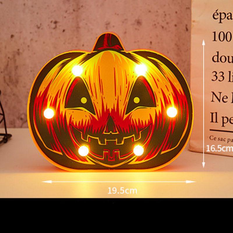 Праздничный Хэллоуинский светодиодный фонарь с безопасным низким напряжением, с узорами летучей мыши, черепа, тыквы и паука