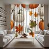 2 шт. HD Harvest Festival Белая тыква Красный кленовый лист декоративная занавеска Белая галстук цифровая печать занавеска украшение для дома st