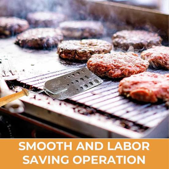 Stainless Steel BBQ Spatula Creative Hot Meat Patty Scraper Expandable Triple 3 Blade Easy Clean Grill Tool for Burger Lovers And Batch Cooking