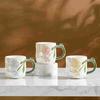 Relief Single Cup Pastoral Style Ceramic Cup Simple Office Drinking Cup Girls Cute Cup Souvenir Mug