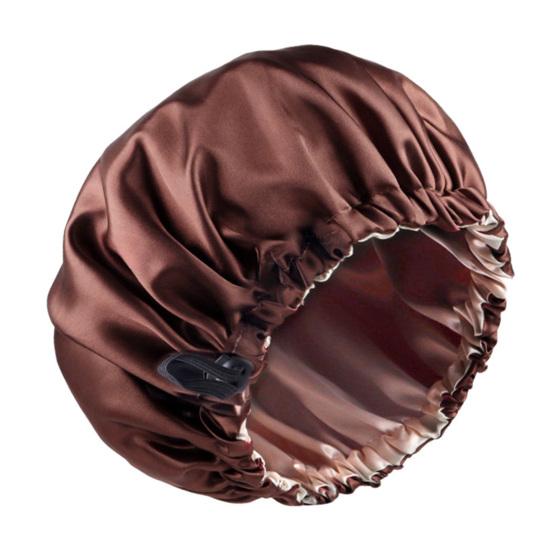 Nightcap with Elastic Band 2-layered Extra Large Sleeping Satin Bonnet Smooth High Density Women Braids Curly Night Hat Sleeping Cap for Home Salon