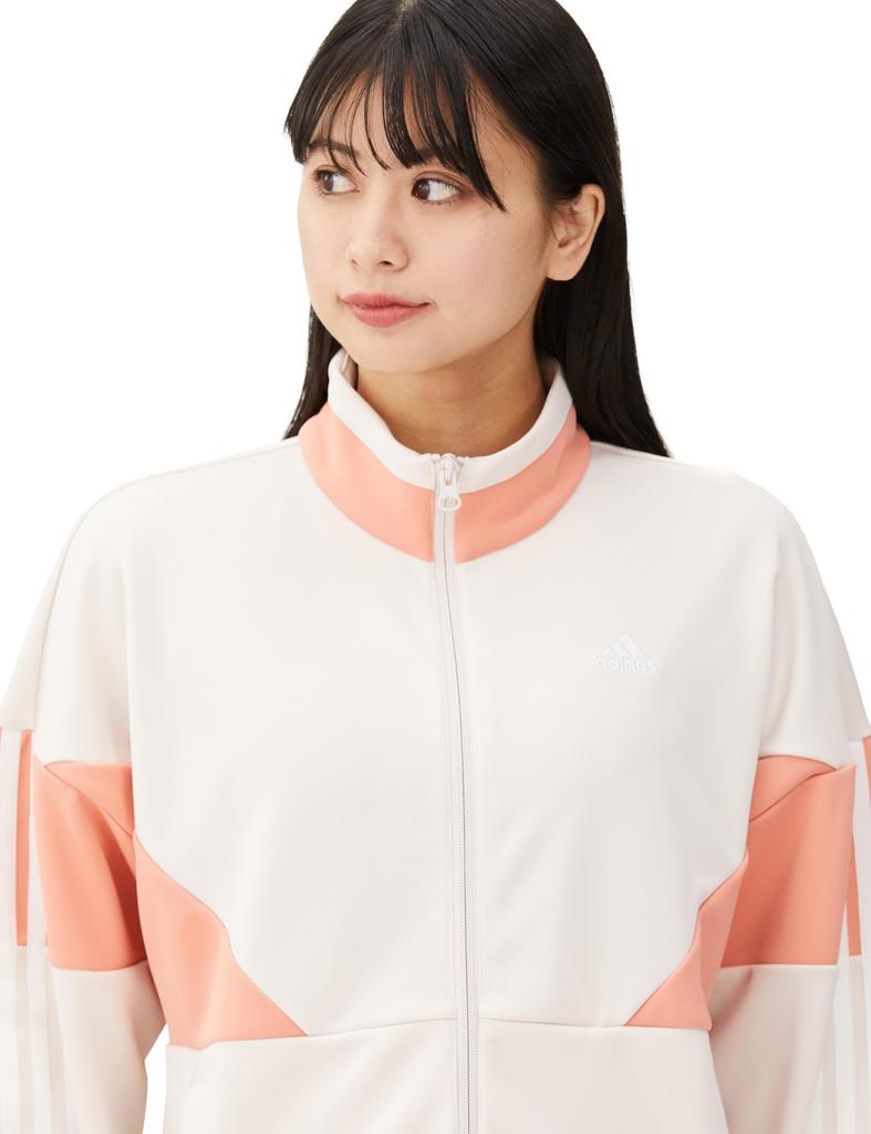 Adidas JSY10 Colorblock Двухслойный Трикотажный Сезонный Свободный Пудрово-Серый Размер Женская Куртка, Спортивная одежда, Посадка, Лиловый/Чудо (IM8717), Дж/Л