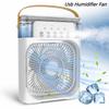 Spray Humidifier Fan 5-Hole Colorful Light Mini Usb Portable Dormitory Desktop Silent Air Cooler Household Student Bedroom Gift