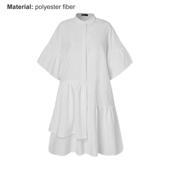 Платье с оборками, асимметричное, 2 цвета, женское, однотонное, большого размера, для улицы