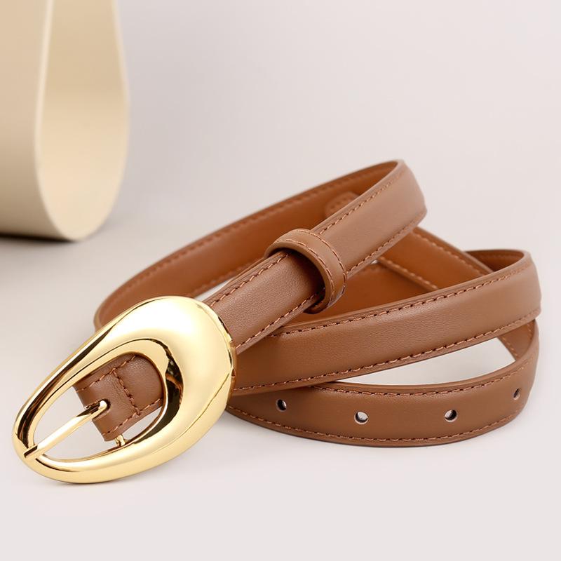 Women'S Leather Belt Niche Literary Pin Buckle Decorative Jeans Belt Women