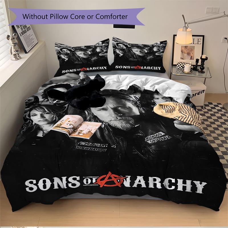 Outlaw Motorcycle Club Chaos Print 3Pcs Bedding Setduvet Cover With 2 Bedropillowcase Home Birthday Gift