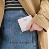 Coach Кошелек на кнопке 10 Металлический логотип Двойное сложение Кожаный кошелек Женский кошелек Серебристый Белый Мел CW789-SVXU5