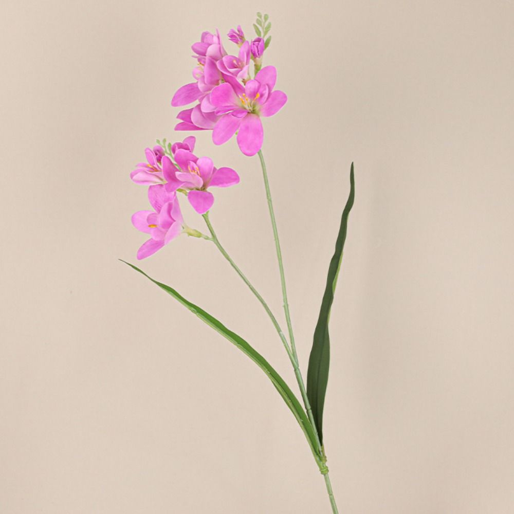 Realistic Artificial Freesia Flowers 2 Fork Simulation Whelan Flower Wedding Party Decor