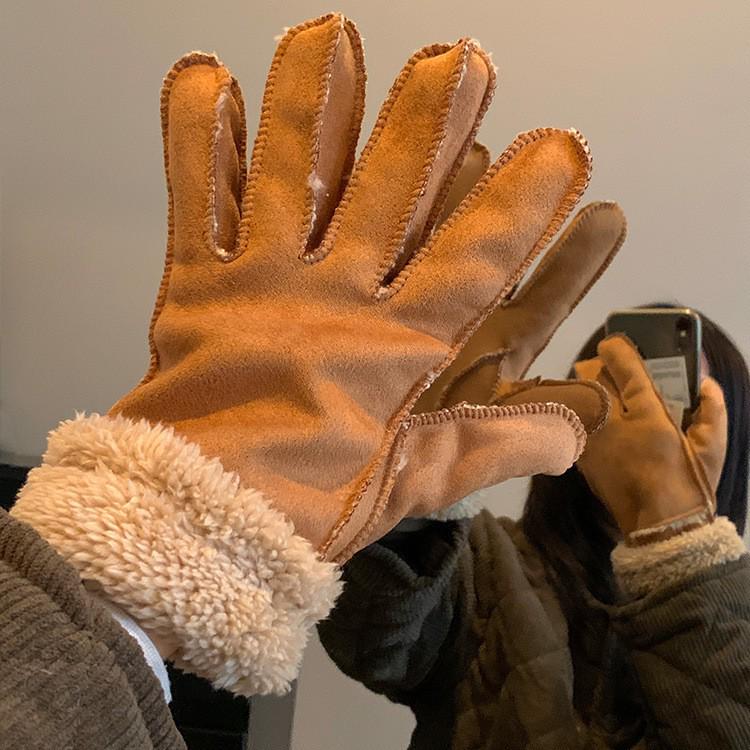 Скидка для новичков - Женские американские ретро замшевые перчатки: Теплый, на подкладке, ветрозащитный для осени и зимы