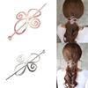 Fashion Women Slide Ponytail Holder Pin Clip Dress Love Heart Hair Stick