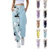 Женские повседневные брюки с принтом на Хэллоуин, эластичные брюки с завязками на талии
