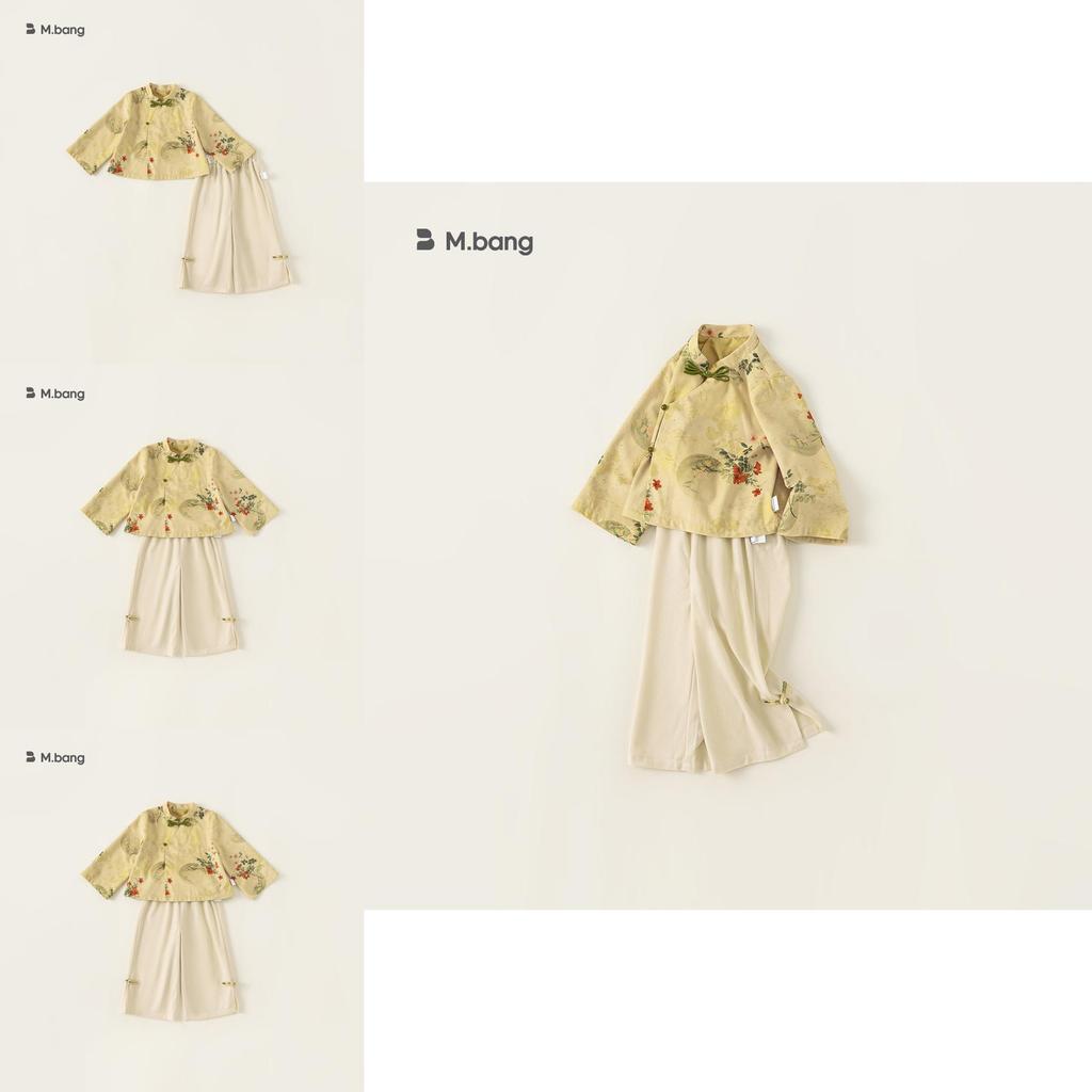 Girl Costume Twopiece Set With Floral Pattern For Children