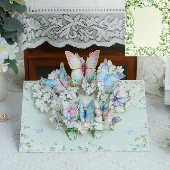 Складная 3D поздравительная открытка с конвертом, ручная работа, декоративная, подарочная открытка на день рождения, раскладывающаяся открытка с праздничными благословениями