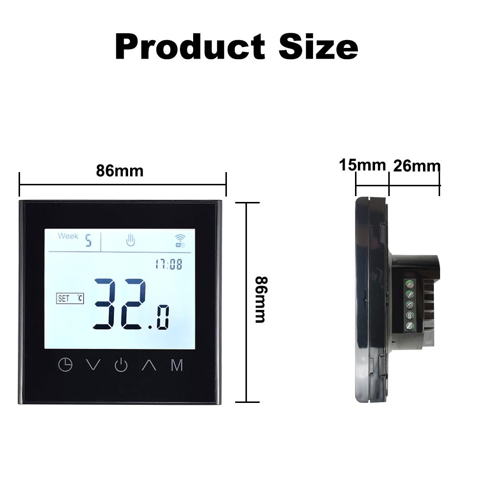 Термостат с сенсорным экраном Tuya Smart WiFi контроллер температуры для электрического/водяного/газового котла 16A 3A работает с Google Home