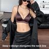 Glitter Strap Deep V Seamless Thin Wireless Bra, Push-Up Side Gathering Lift Bra for Small Bust Women
