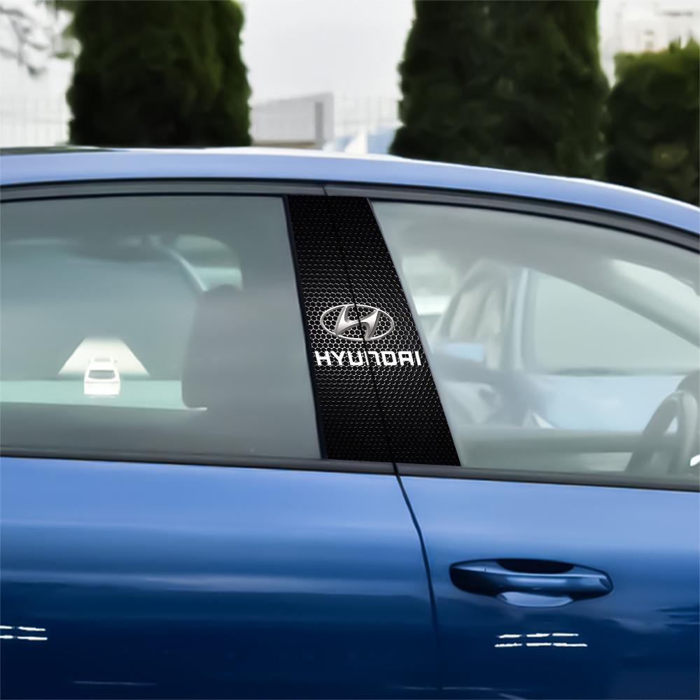 Car Center Pillar Waterproof Badge Sticker Auto Door Pillar Decoration for Hyundai Kona i20 Elantra Wagon Accent Ioniq Veloster TT2