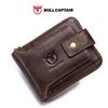 Cowhide Zipper Wallet with Multi-Card Slots, Anti-Theft Brush, Money Clip, and Photo Album