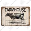 Mfoever Decor Cow Vintage Tin Sign Retro Metal Sign Decorative Plaque Farm House Shop Garage Wall Decor Cow Posters