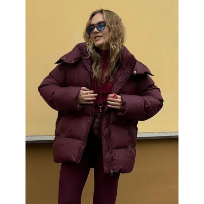 Модное однотонное теплое стеганое пальто с длинным рукавом, элегантная хлопковая куртка с капюшоном на молнии, новые зимние женские пуховики для поездок на работу