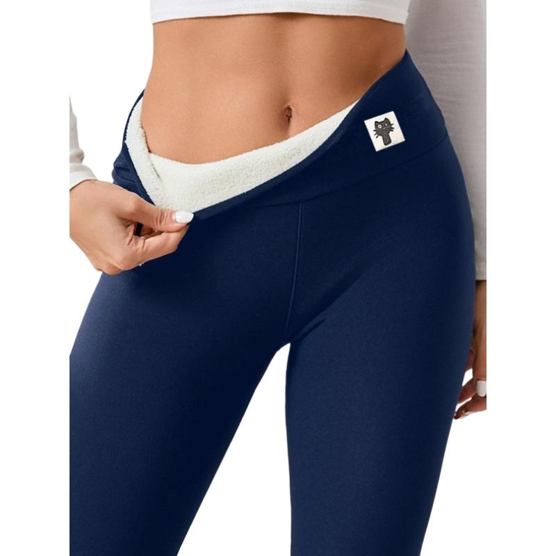 Women Sherpa Lined Leggings High Waisted Thermal Winter Pants Fleece Plush Yoga Bottoms Warm Tights