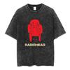 Radiohead Rock Band Washed Cotton T Shirt Men Women Hip Hop Music Tee Fashion Short Sleeve Tshirt Summer Oversized T-shirts Tops