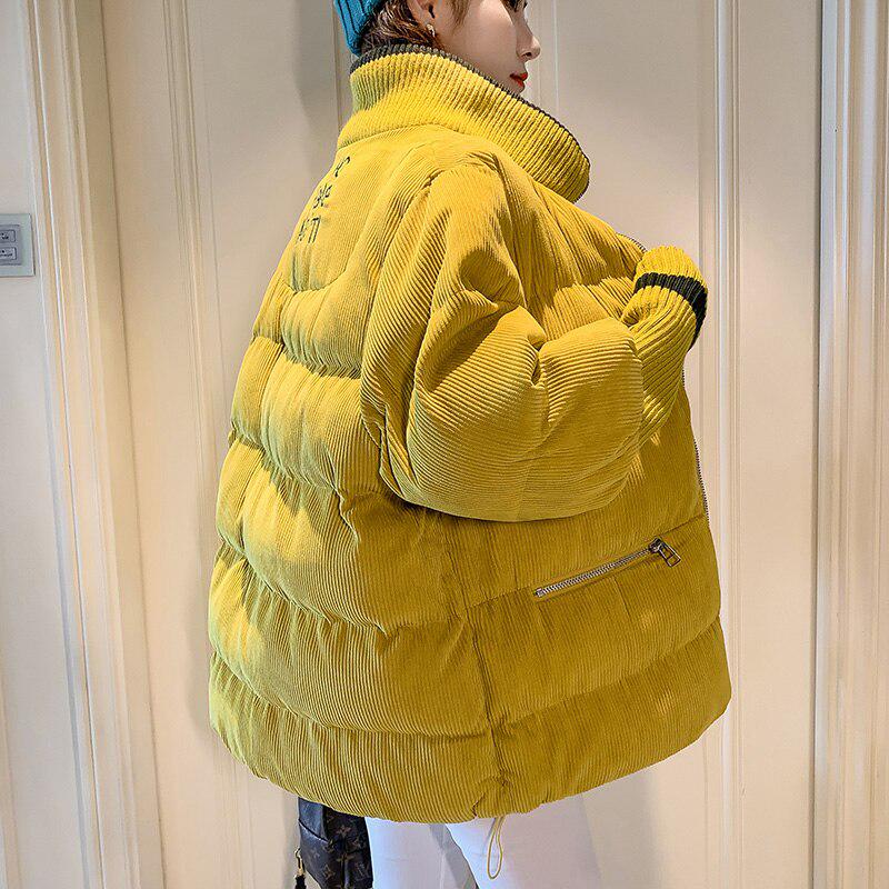 Women's Winter Short Warm Jacket Stand-up Collar Thickened Loose Warm Jacket Fluffy Plus Size Warm Jacket