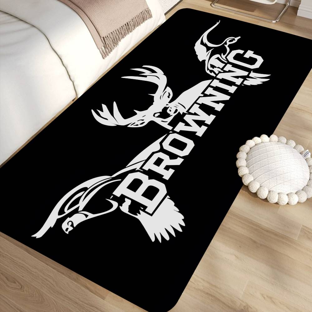B-Browning Logo Hallway Carpet Washable Non-Slip Living Room Sofa Chairs Area Mat Kitchen Doormat Area Rug