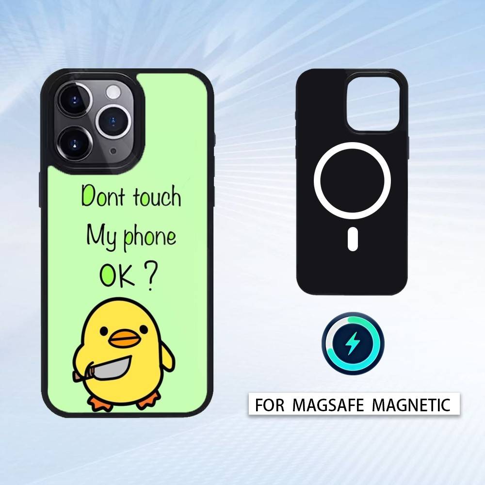 1 шт. Не трогай мой телефон Чехол для телефона Для iPhone 17,16,15,14,13,12,Pro,Max Для Magsafe Магнитная Беспроводная Зарядка