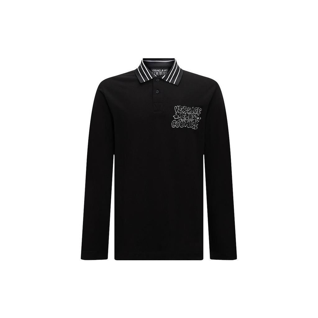 VERSACE JEANS COUTURE FW23 Polo Shirt Men's Black 75GAGT12-CJ01T-899