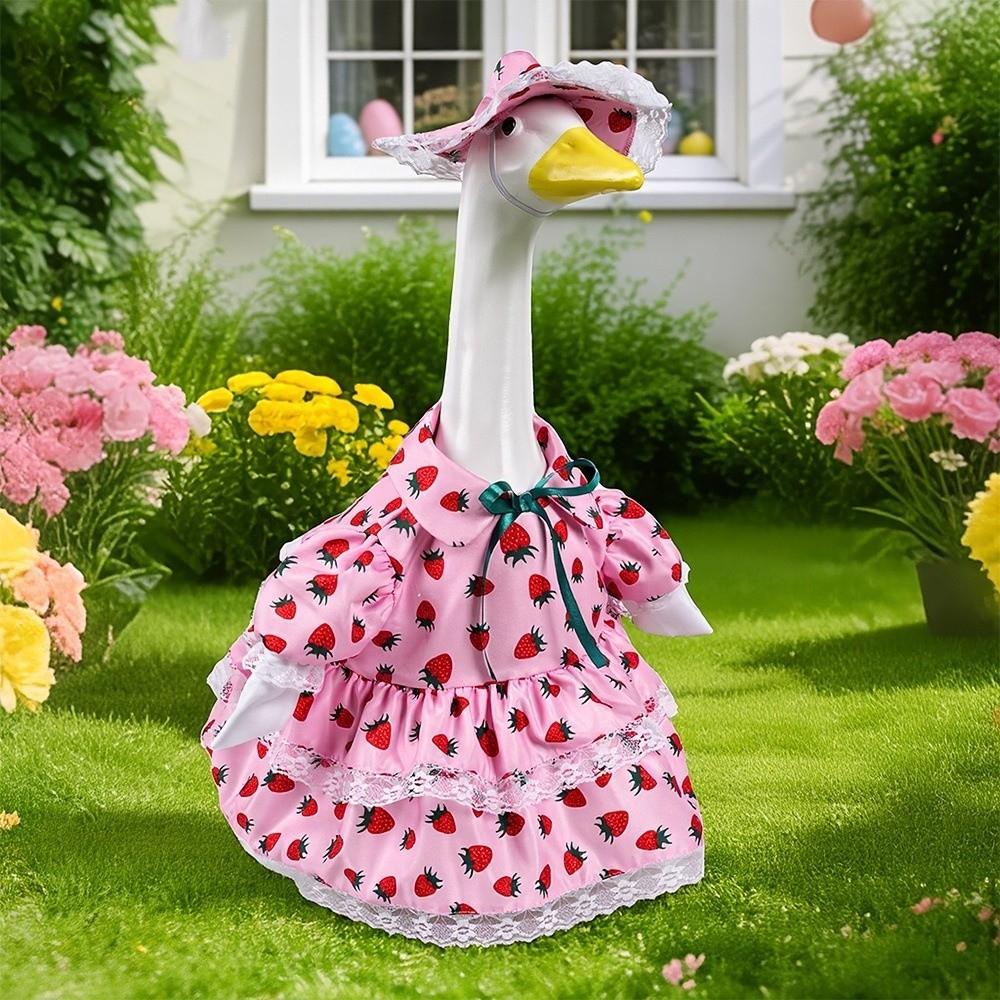 with Hat Goose Statue Skirt Hat Porch Goose Costume Lawn Goose Costume Yard Statue