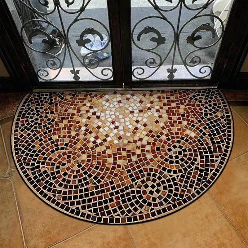 Semi-circular Carpet Retro American Home Floor Mat Entrance Mat