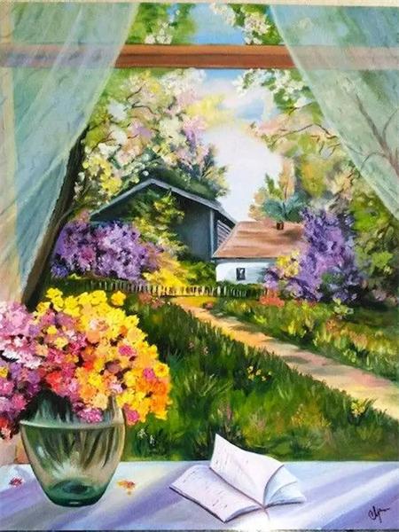 5D Алмазная Картина Новые Поступления Цветочное Окно Домашний Декор Полная Квадратная Круглая Вышивка Мозаика Пейзаж Настенное Искусство