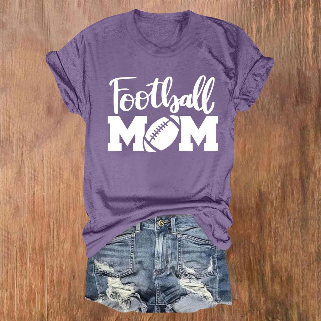 ФУТБОЛЬНАЯ МАМА, ПОЖАЛУЙСТА, КРИЧИТЕ, МАМА, САМАЯ БОЛЬШАЯ ФАНАТКА, женская повседневная модная футболка с коротким рукавом и круглым вырезом в стиле регби
