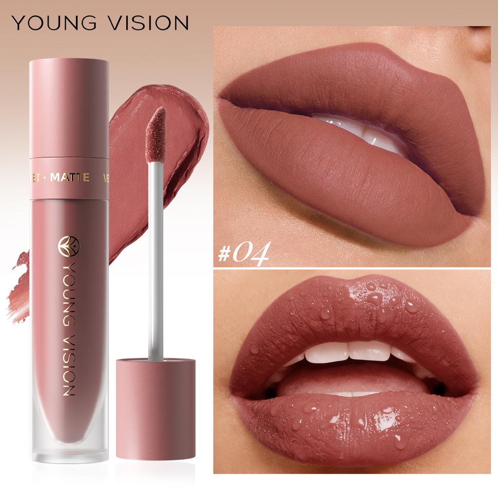 1PC Waterproof Lip Glaze 8 Colors Velvet Matte Long-lasting Transfer-proof Easy Application Matte Lip Gloss