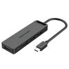 VENTION 4 5Gbps USB Slim Work from Compatible with Surface Type-C USB3.0 Hub, Ports, Self-Powered, Port, 0.15m, Thin, Lightweight, Design, Telework,