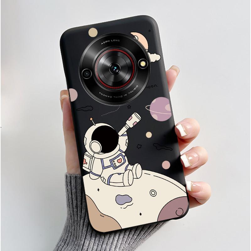 Милый Мультяшный Чехол Для ZTE Blade A75 5G/Nubia Focus 5G/Nubia Calf 5G Печатный Корпус Защитная Крышка Мягкий Силикон Черный Корпус