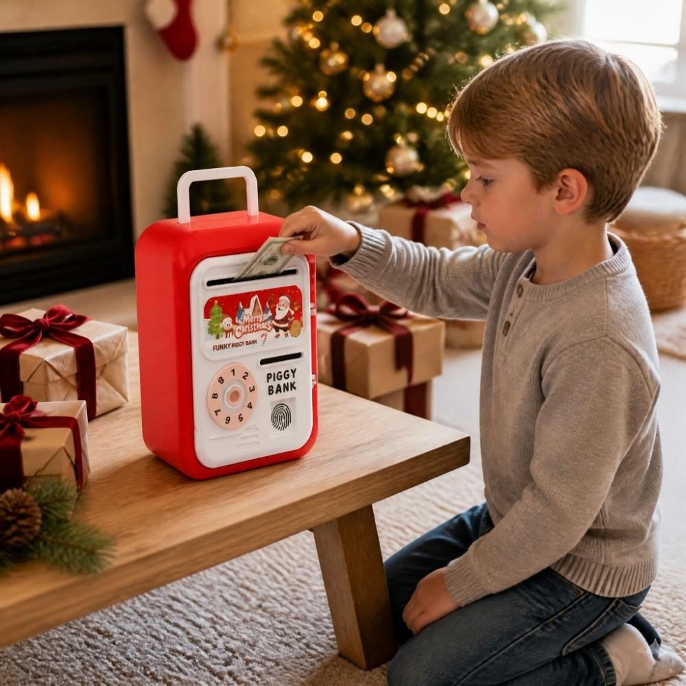 Password Lock Fingerprint Piggy Bank Cartoon Coin Deposit Box Savings Box Cash Safe Savings Box