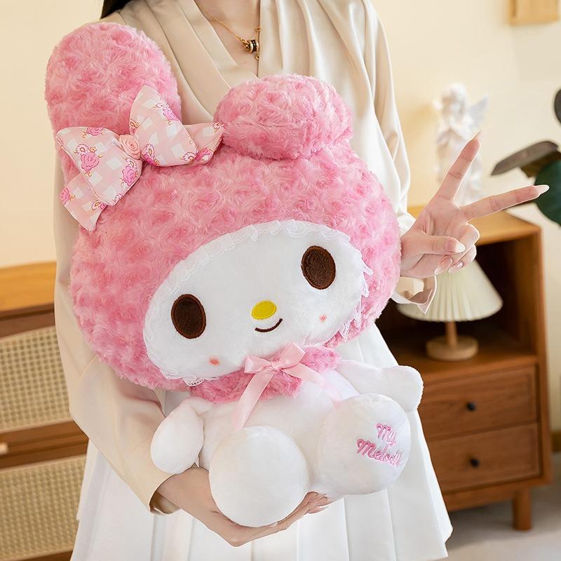Rose KT cat plush toy cute large pink Melody doll gift healing doll