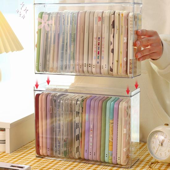 Storage Box Large Capacity Mobile Phone Household Case Container Transparent Supplies