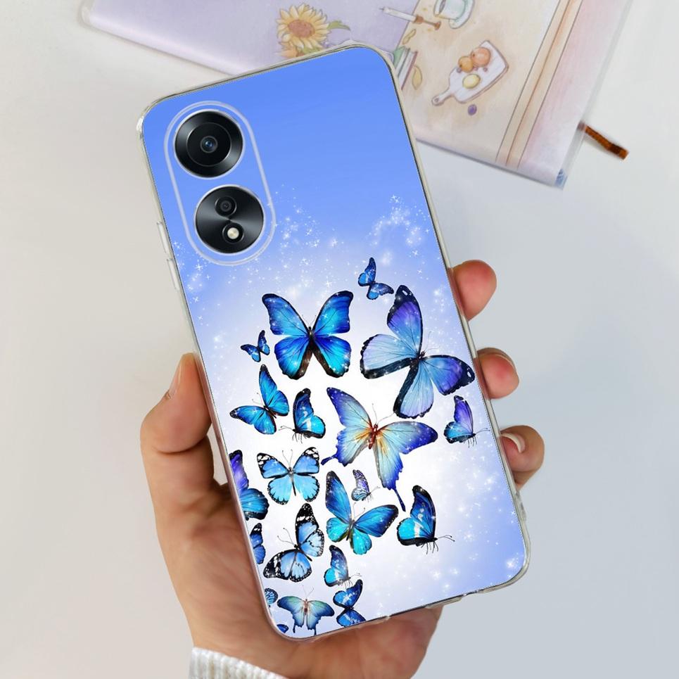 Case For Oppo A58 4G Cute Butterfly Soft Clear Shockproof Phone Cover For OppoA58 OppoA58 A 58 4G CPH2577 Fundas Capa Coque