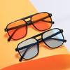 New Retro Double Beam Sunglasses Fashionable and Simple Large Frame Sunshade Sunglasses Ins Personalized Marine Glasses
