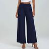 Women's Solid Color Casual Loose Pocket Hip-lifting Slim High Waist Wide Leg Pants