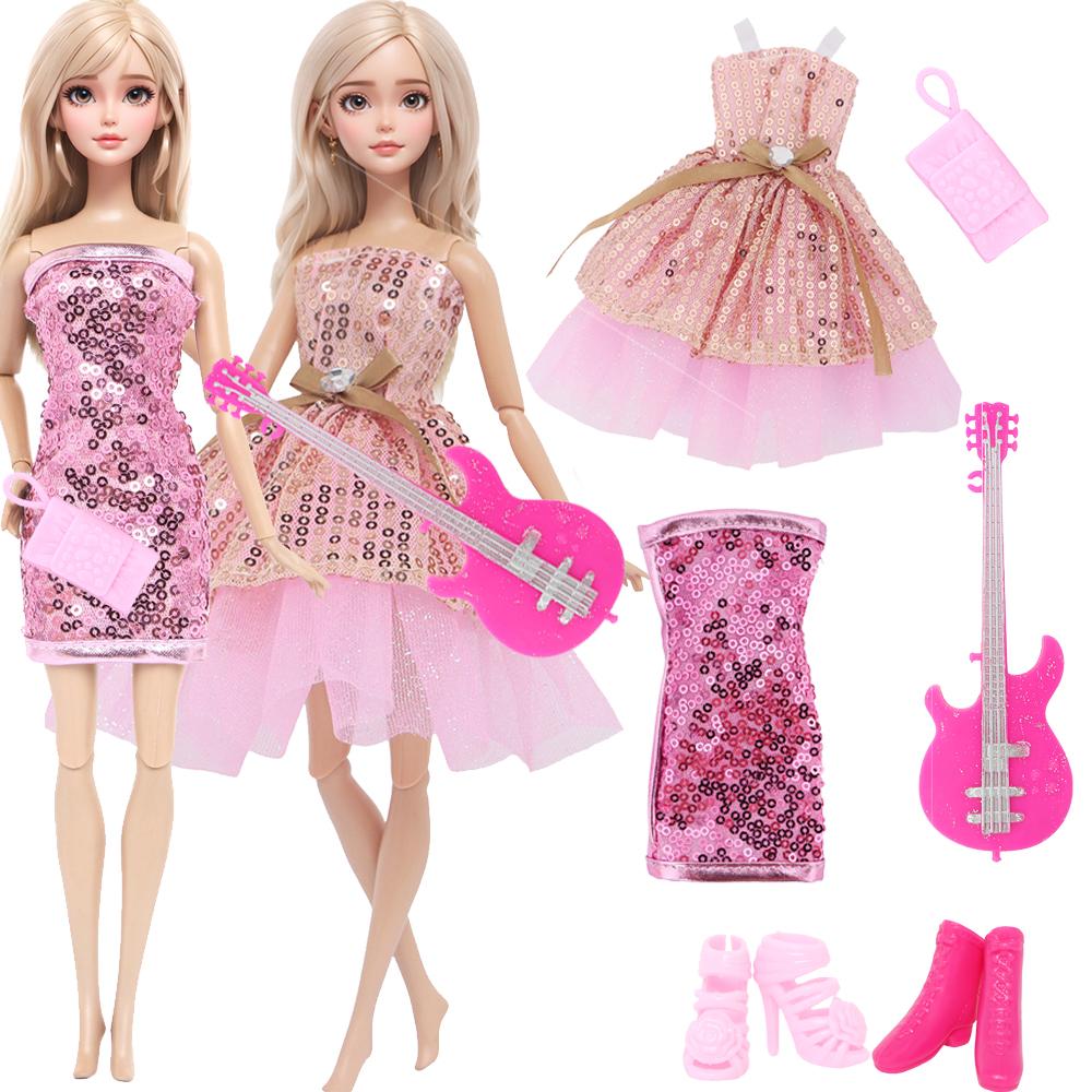 Одежда для куклы из розовой серии для куклы 30 см, платья принцессы, наряды, обувь, ожерелье, сумки, детские аксессуары, игрушка, рождественский подарок на день рождения