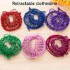 12-Clothespin Portable Windproof Travel Clothesline - Retractable Elastic Laundry Line with Stretchy Design