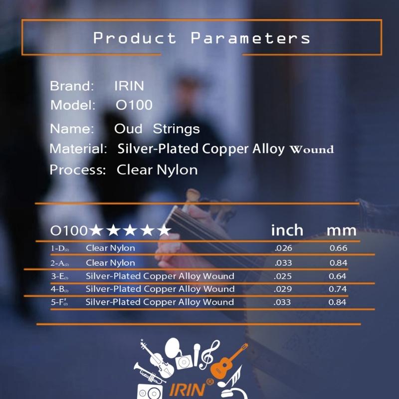 Арабские струны для уда, сменные струны для уда, набор струнных инструментов, аксессуары из нейлонового посеребренного медного сплава, обмотанные струны