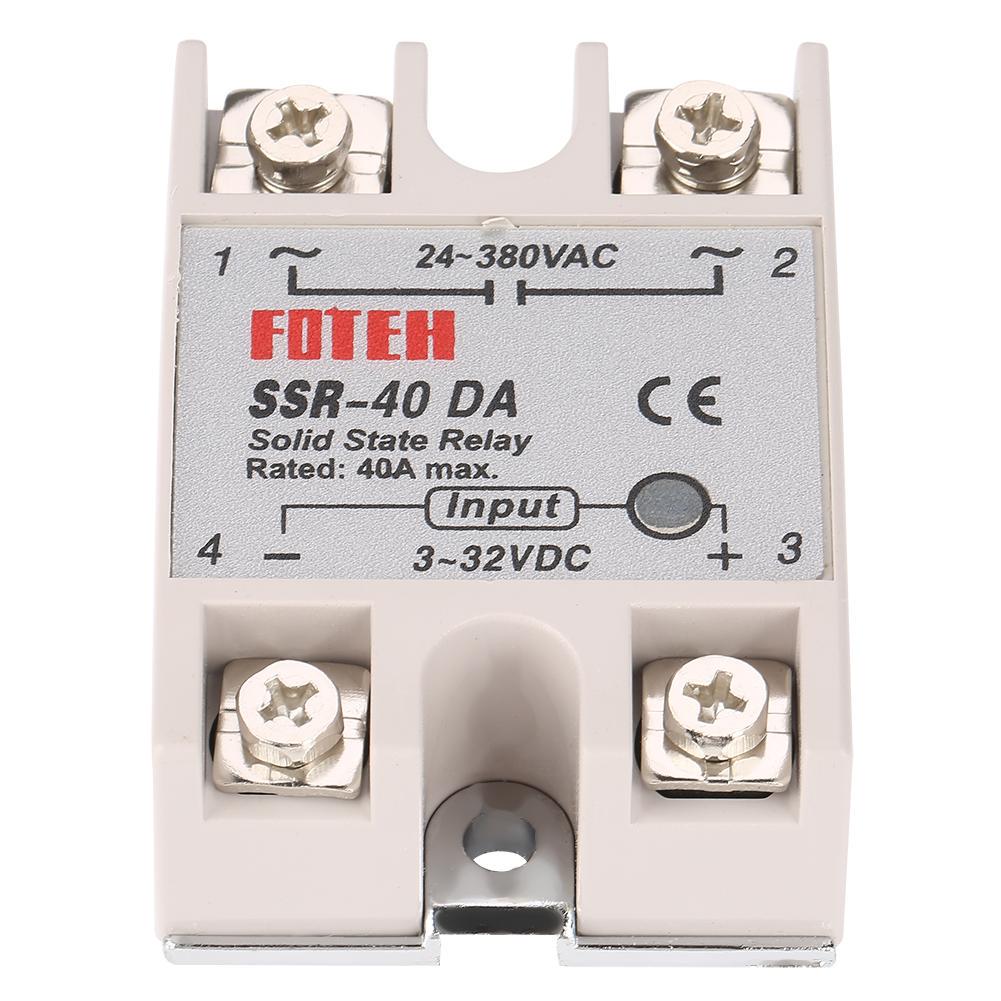 Single Phase -Ac State Relay Ssr-40Da 40A Input 3-32V Output 24-380V Ac