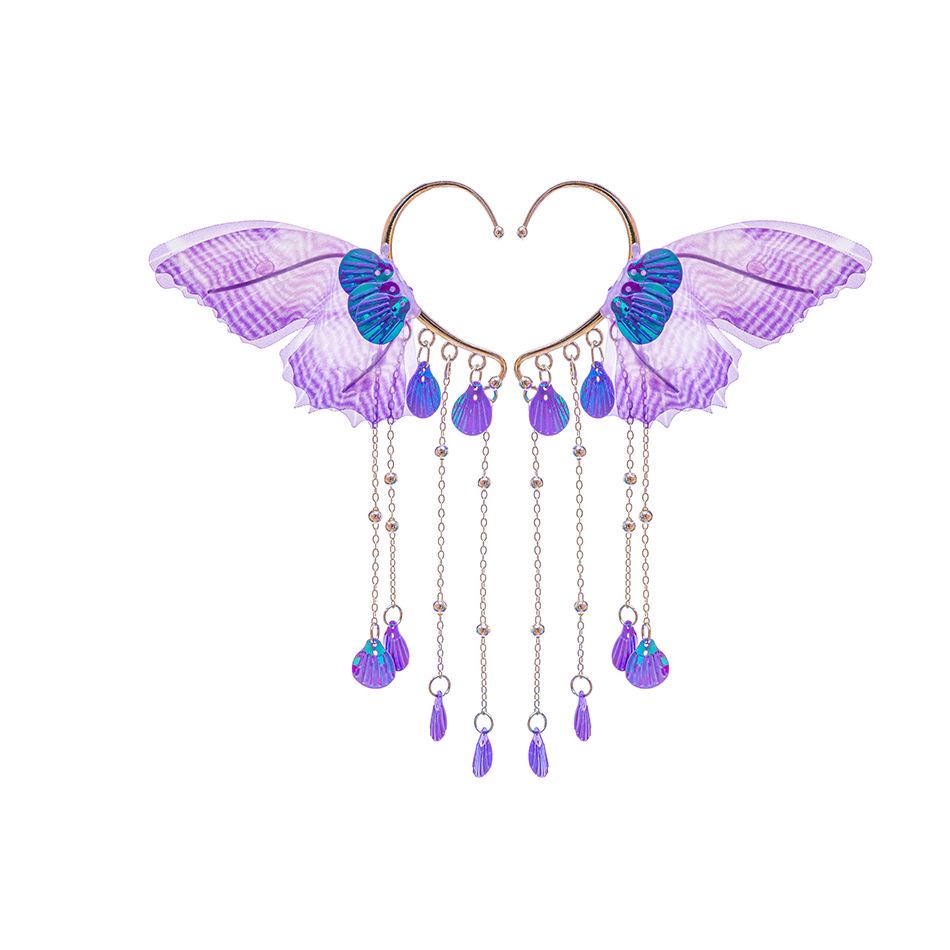 Elsa Sequin Classic Train Dress with Wig In Purple and Blue